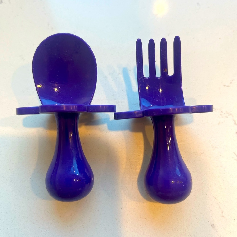 Grabease Baby Utensils Fork and Spoon Ergonomic Utensils